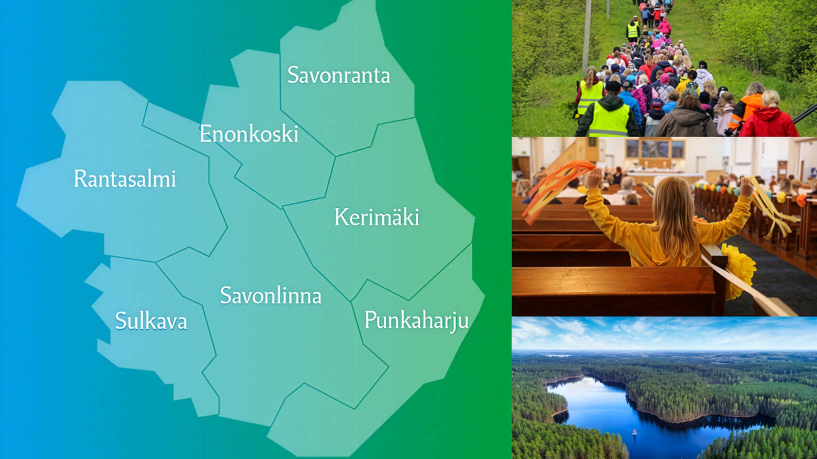 Savonlinnan seurakunnan alueet.