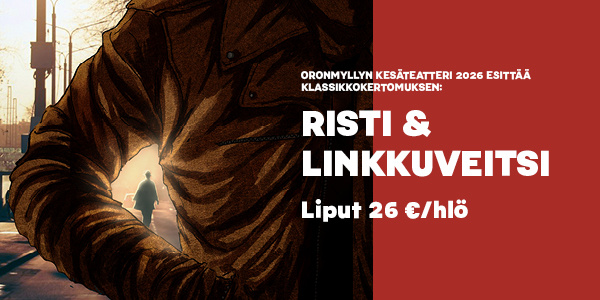 Näytelmä Risti ja linkkuveitsi Oronmyllyn kesäteatterissa
